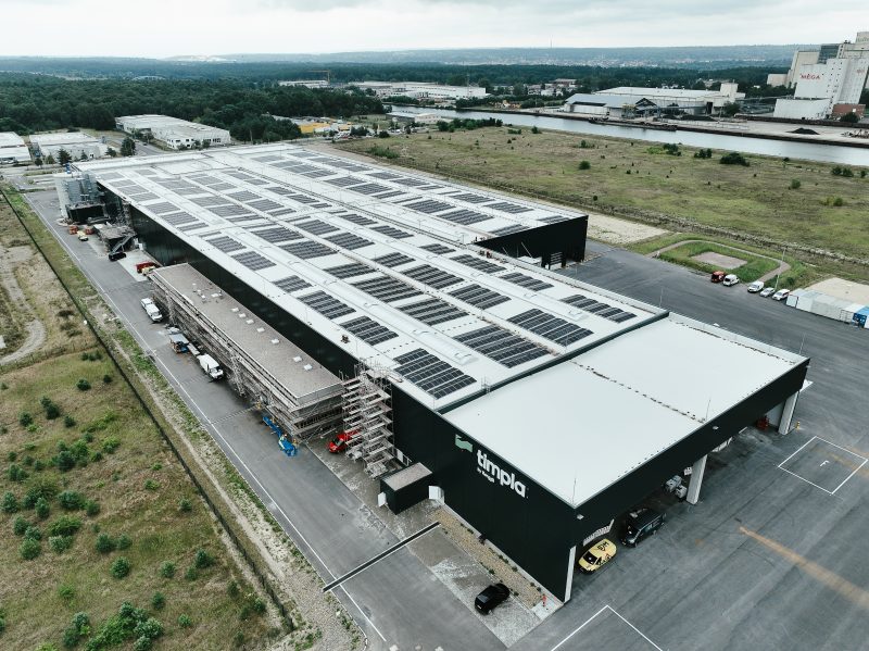 Luftaufnahme des timpla Holzmodulwerks in Eberswalde